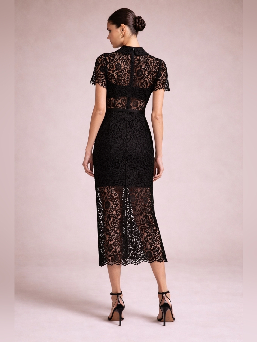 Xueyuanfeng NWTs Lace Ankle Length Collared Dress - Picture 2 of 4